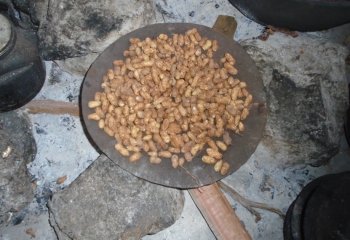 Roasting groundnuts in Ethiopia Ⓒ Maundu P, 2015.